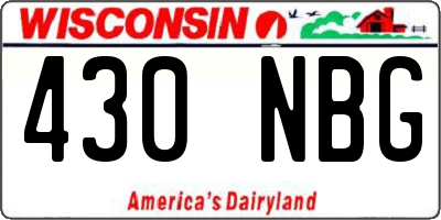 WI license plate 430NBG