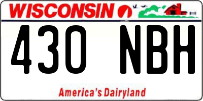 WI license plate 430NBH