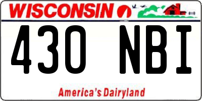 WI license plate 430NBI