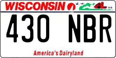 WI license plate 430NBR