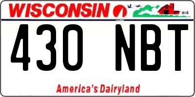 WI license plate 430NBT