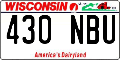 WI license plate 430NBU