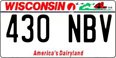 WI license plate 430NBV