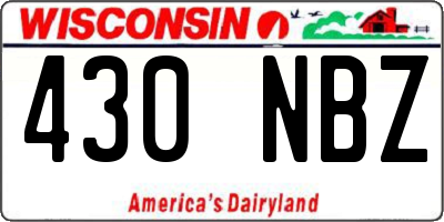 WI license plate 430NBZ