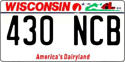 WI license plate 430NCB