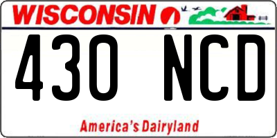 WI license plate 430NCD
