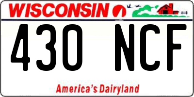 WI license plate 430NCF