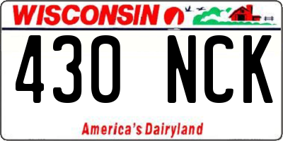 WI license plate 430NCK