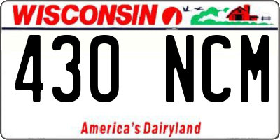 WI license plate 430NCM