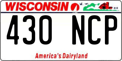 WI license plate 430NCP