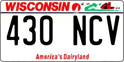 WI license plate 430NCV