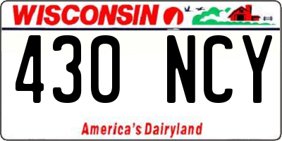 WI license plate 430NCY