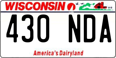 WI license plate 430NDA