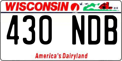 WI license plate 430NDB