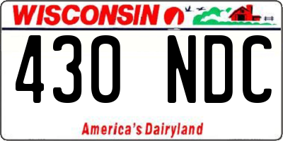 WI license plate 430NDC