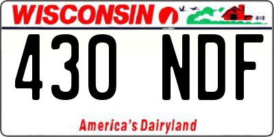 WI license plate 430NDF