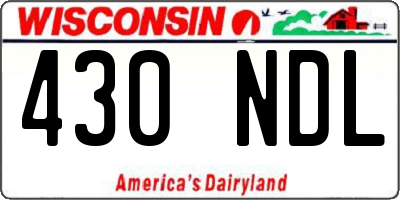 WI license plate 430NDL