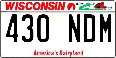 WI license plate 430NDM