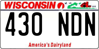 WI license plate 430NDN