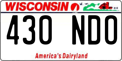 WI license plate 430NDO