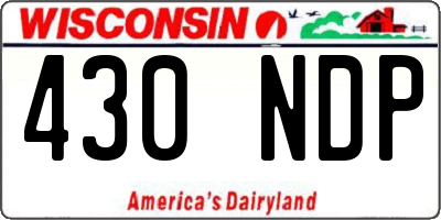 WI license plate 430NDP