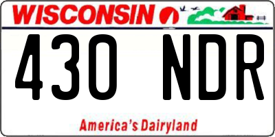 WI license plate 430NDR