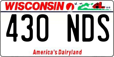 WI license plate 430NDS