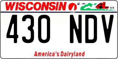 WI license plate 430NDV