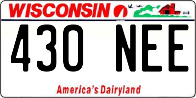 WI license plate 430NEE