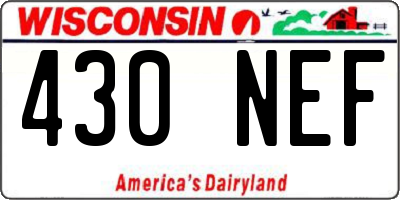 WI license plate 430NEF