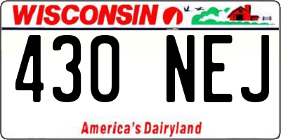 WI license plate 430NEJ