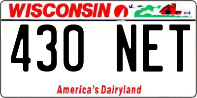 WI license plate 430NET