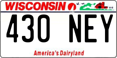 WI license plate 430NEY