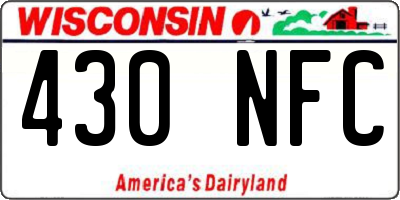 WI license plate 430NFC