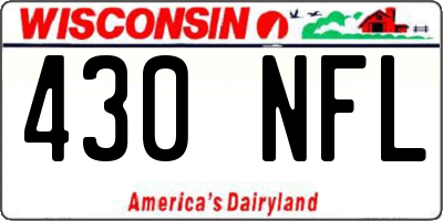 WI license plate 430NFL