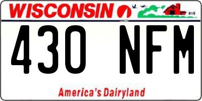 WI license plate 430NFM