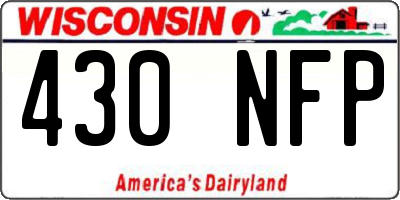 WI license plate 430NFP