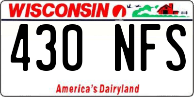 WI license plate 430NFS