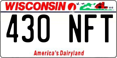 WI license plate 430NFT