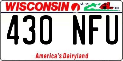 WI license plate 430NFU