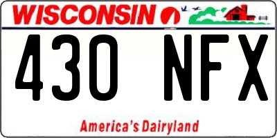 WI license plate 430NFX