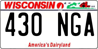 WI license plate 430NGA