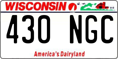 WI license plate 430NGC