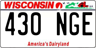 WI license plate 430NGE