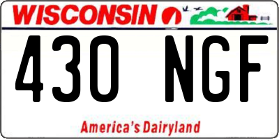 WI license plate 430NGF