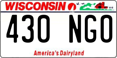 WI license plate 430NGO