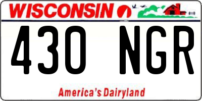 WI license plate 430NGR