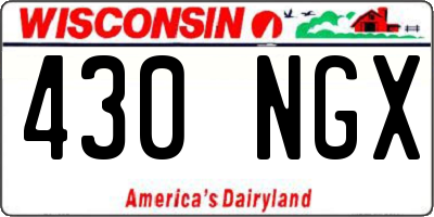 WI license plate 430NGX