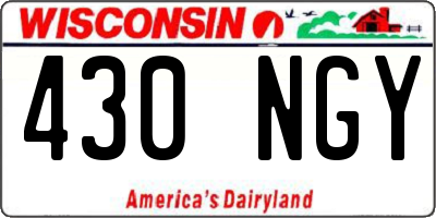 WI license plate 430NGY