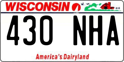 WI license plate 430NHA